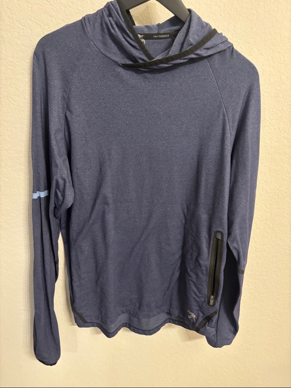 New Balance x J Crew Navy Hooded Long-Sleeve Performance Top